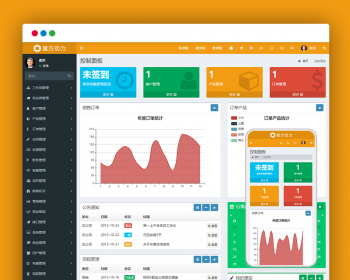 HRM/OA/ERP/CRM用户关系管理销售软件 魔方动力商贸版企业办公系统 自适应电脑+平板+手机