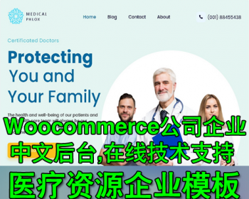英文企业模板 健康医疗资源公司成品网站 WordPress程序源码 导入成站 汉化版