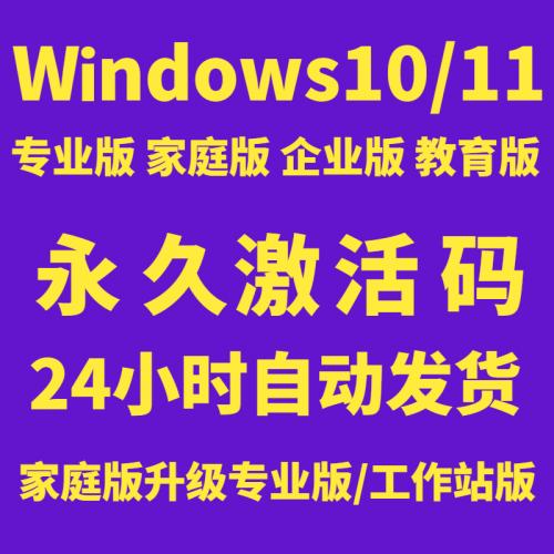 win10专业版激活码windows11家庭版升级教育版window11企业版密钥