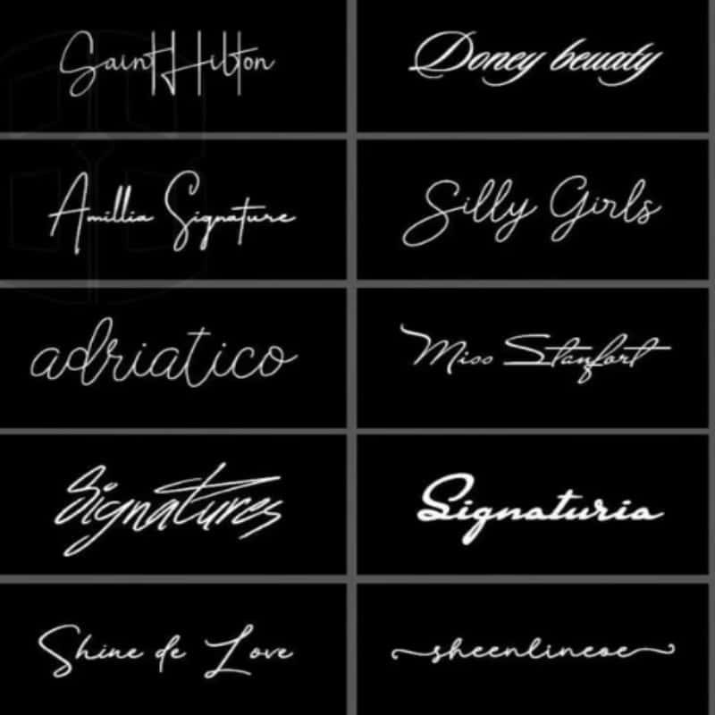 手写英文字体包库下载PSProcreate连笔签名花体字体设计素材