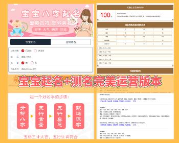 2021易经起名系统宝宝起名源码起名网站源码系统新生儿起名网站源码取名八字（PC+WAP）