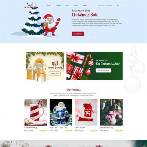 Bootstrap圣诞节主题商城网站模板