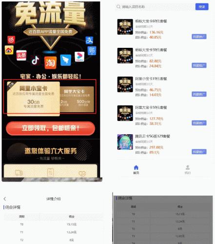 联通卡CPS 联通分销佣金系统/联通大王卡分销 独立安装版