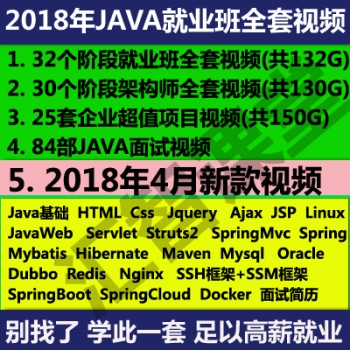 java视频教程架构师ssh/ssm/springboot/docker/企业项目视频