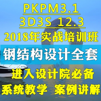 PKPM3.1 钢结构设计视频教程全套 2018门钢框架桁架网架培训3D3S
