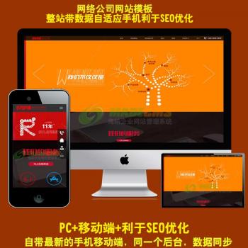 html5响应式网站模板源码IT网络工作室整站自适应手机站易优化